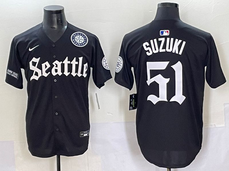 Men 2025 Seattle Mariners #51 Suzuki Five generations Joint Name Nike MLB Jersey style 14